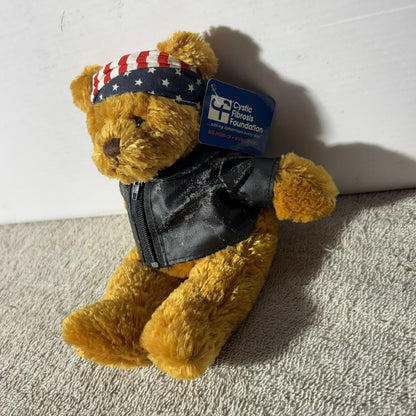 Vintage Biker Bear- Plushie