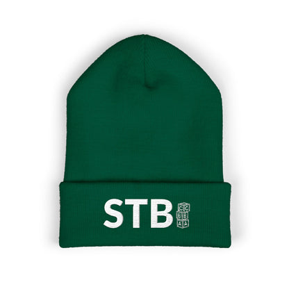 STB - Spruce Green Embroidered Cuffed Beanie