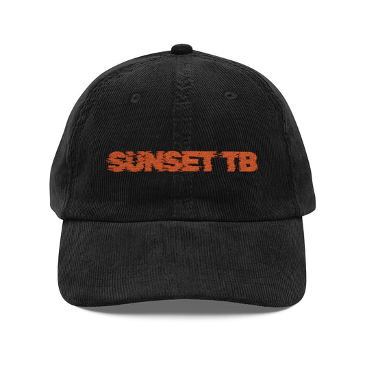 SUNSET TB Red — Embroidered Vintage Corduroy Cap
