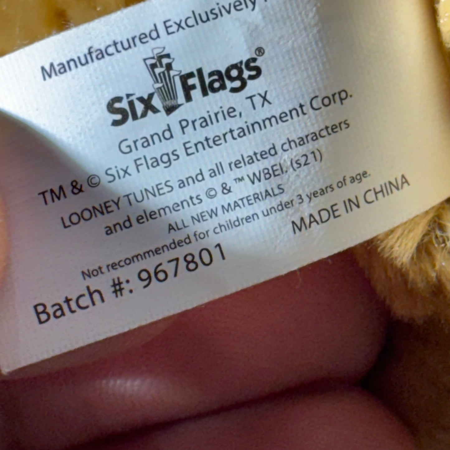 Six Flags Bear - Plushie