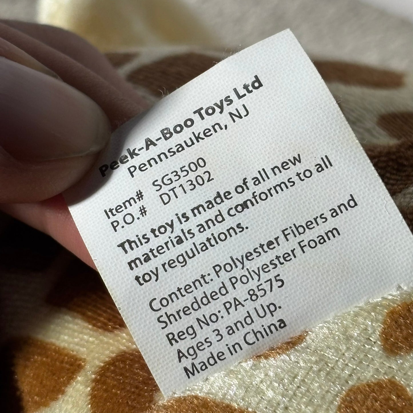 Peek A Boo Toys - Plushie