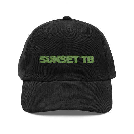 SUNSET TB Green — Embroidered Vintage Corduroy Cap