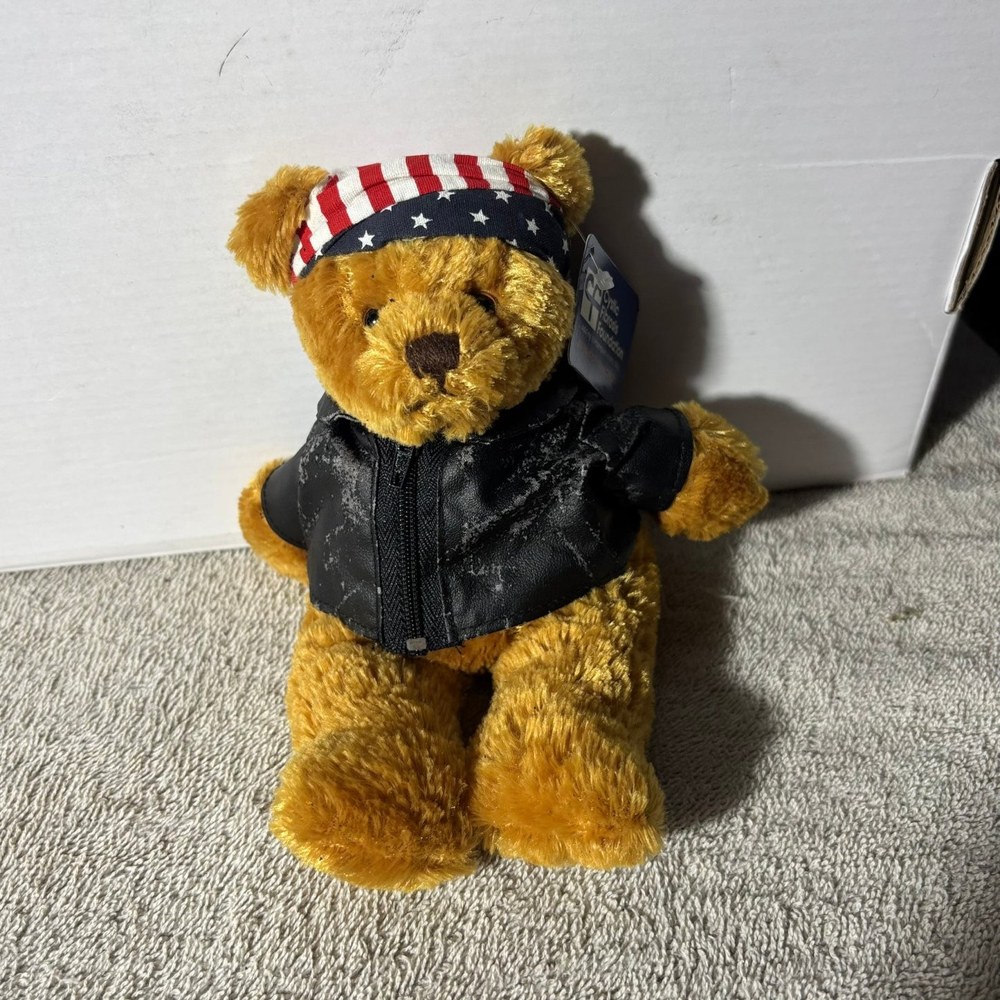 Vintage Biker Bear- Plushie